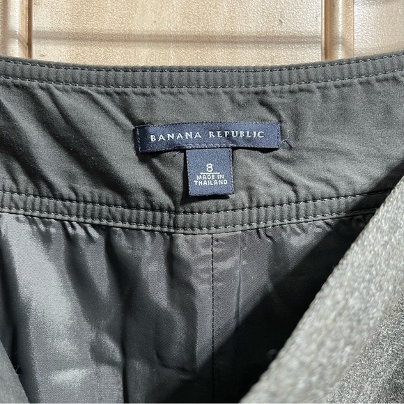 Banana Republic Wool Blend Button Front A-Line Modest Skirt Women's Size 8 - Picture 5 of 7